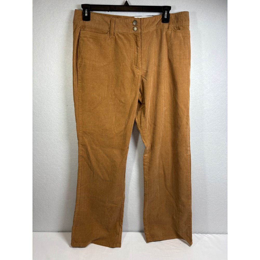Cato Contemporary Brown Corduroy Pants Lower Rise Slimmer Thigh Cotton Size 16
